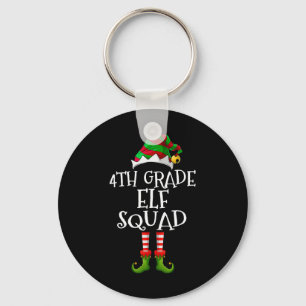 Fun Elf Squad 4th Grade Teacher Christmas Students Key Ring