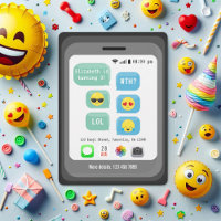 Fun Emoji Text Message Kids Birthday Party