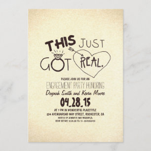 fun engagement party invitation This Just Got Real