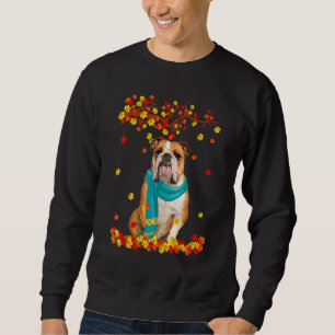 Fun English Bulldog Thanksgiving Autumn Dog Sweatshirt