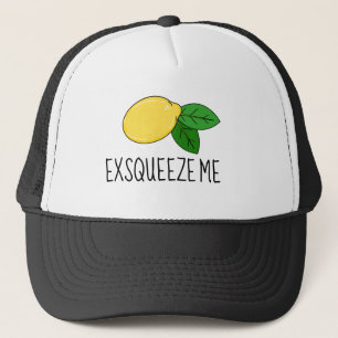 Fun "Exsqueeze Me" Hat with Lemon Design