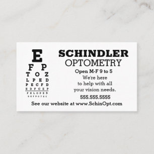 Fun Eyechart Optician Business Card