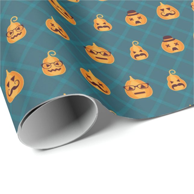 Fun Faces Of Halloween Wrapping Paper (Roll Corner)