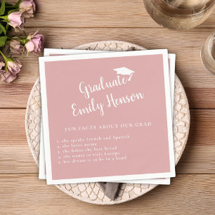 Fun Fact about Graduate Dusty Pink Graduation Napkin