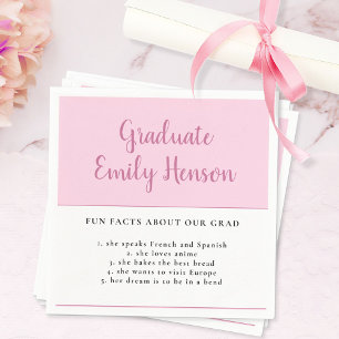 Fun Fact about Graduate Pink Simple Graduation Na Napkin