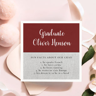 Fun Fact about Graduate Red Simple Graduation Napkin