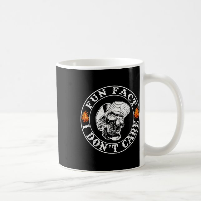 Fun Fact I Dont Care Funny Skeleton Sarcastic Adul Coffee Mug (Right)