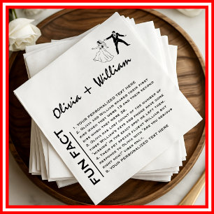 Fun Fact Modern Elegant Minimalist Modern Wedding Napkin