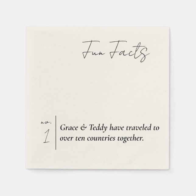 fun fact wedding napkins (Front)