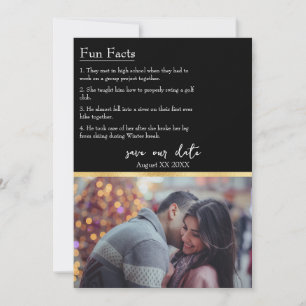 Fun Facts about the Bride & Groom Photo on Black Invitation