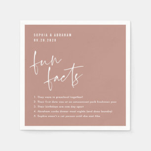 Fun Facts about the couple Dusty Rose Wedding Napkin
