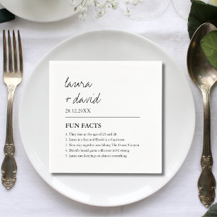Fun Facts About The Newlyweds Custom Wedding Napkin