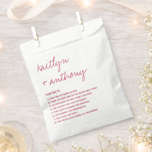 Fun Facts About The Newlyweds Modern Wedding Favour Bags