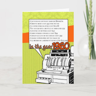 Fun Facts Birthday – Cost of Living in 1960 Card