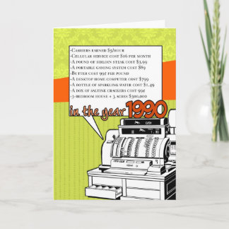 Fun Facts Birthday – Cost of Living in 1990 Card