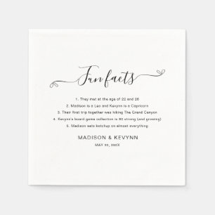Fun Facts Black Wedding Napkins