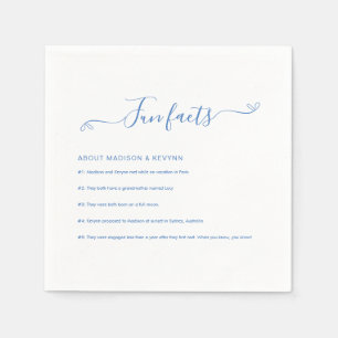 Fun Facts Blue Wedding Napkins