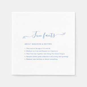 Fun Facts Blue Wedding Napkins