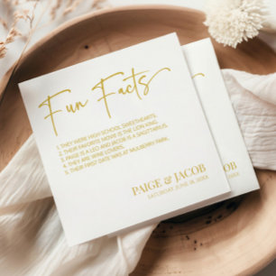Fun Facts Champagne White Classic Minimal Wedding Napkin