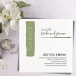 Fun Facts Couple Modern Green Wedding Paper Napkin<br><div class="desc">Fun facts will get everyone at your reception talking. Modern, green brush stroke with "fun facts" printed inside it. The rest of the type is black and easy to read. Need even more customisation? Under "personalise this template, " simply tap "click to customise further." Questions or concerns? Please message me...</div>