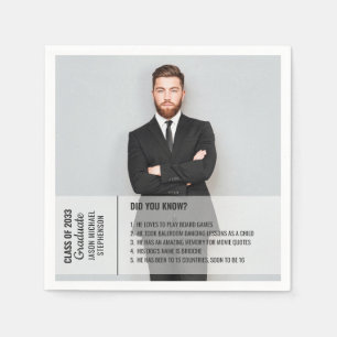 Fun facts did you know graduation photo modern napkin