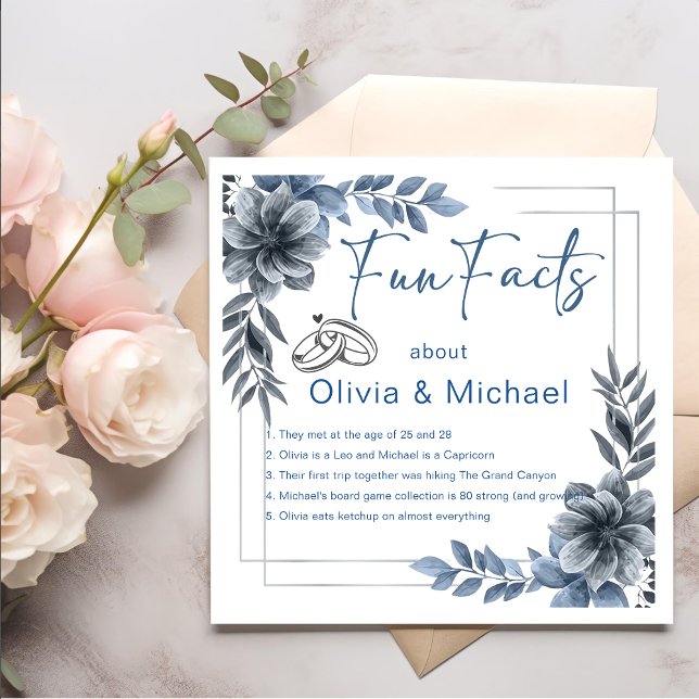 Fun Facts Floral Modern Wedding Napkins (Creator Uploaded)