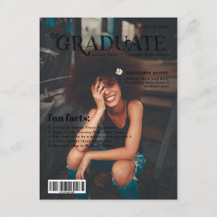 Fun Facts Graduate Magazine Cover Photo Announcement Postcard