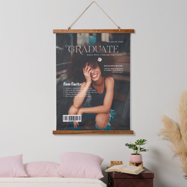 Fun Facts | Graduate Magazine Cover Photo Hanging Tapestry (Bedroom)