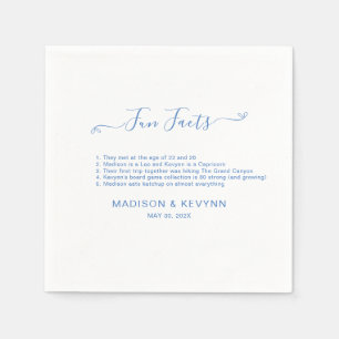 Fun Facts Minimal and Chic Blue Wedding Napkins