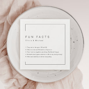 Fun Facts Modern Chic Minimalist Wedding Napkin