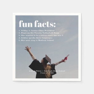 Fun Facts Modern Simple Photo Overlay Napkin