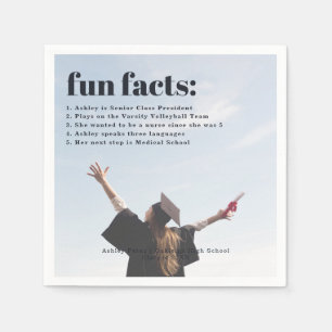 Fun Facts   Modern Simple Photo Overlay Napkins