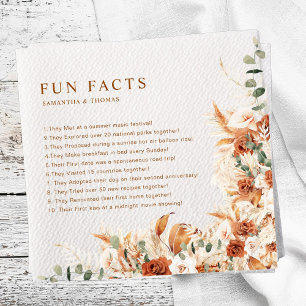 Fun Facts Modern Terracotta Chic Floral Wedding Napkin