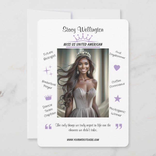 Fun Facts Pageant Promo Autograph Cards (Back)