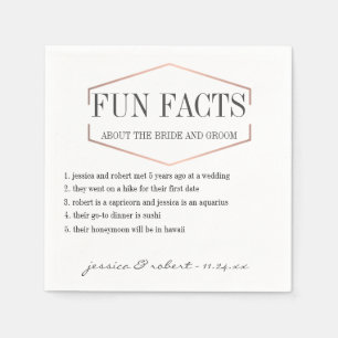 Fun Facts Rose Gold Personalised Paper Napkins