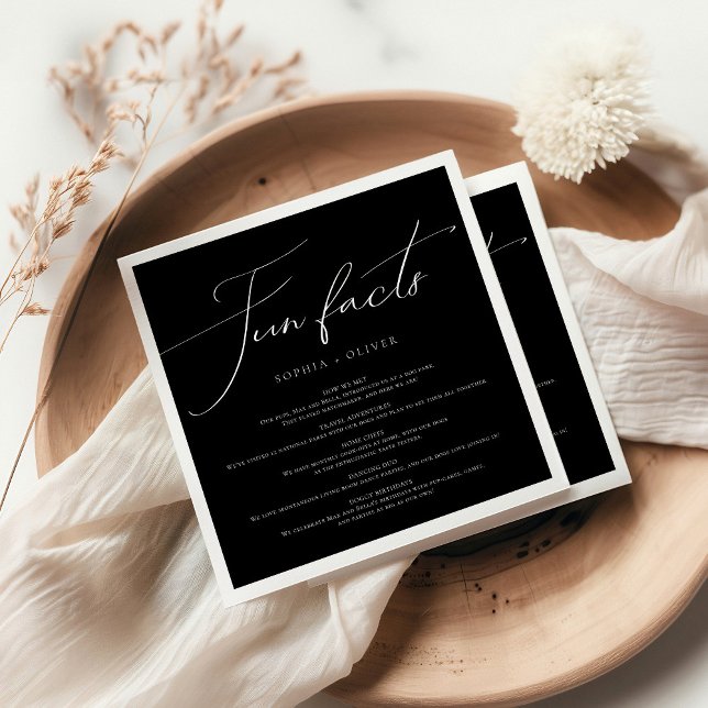 Fun Facts Simple Modern Wedding Napkin (Creator Uploaded)