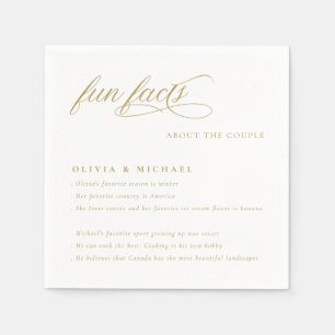 Fun Facts Simply Elegant Typography Wedding Napkin
