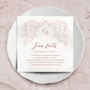 Fun Facts Vintage Flourish Monogram Wedding Napkin