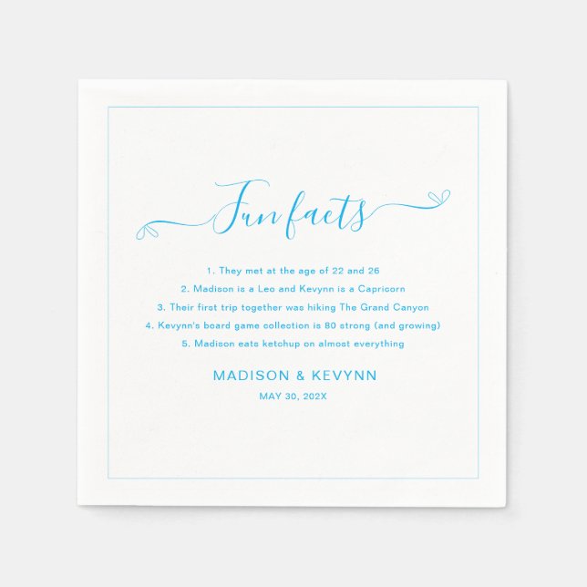 Fun Facts Wedding Napkins (Front)
