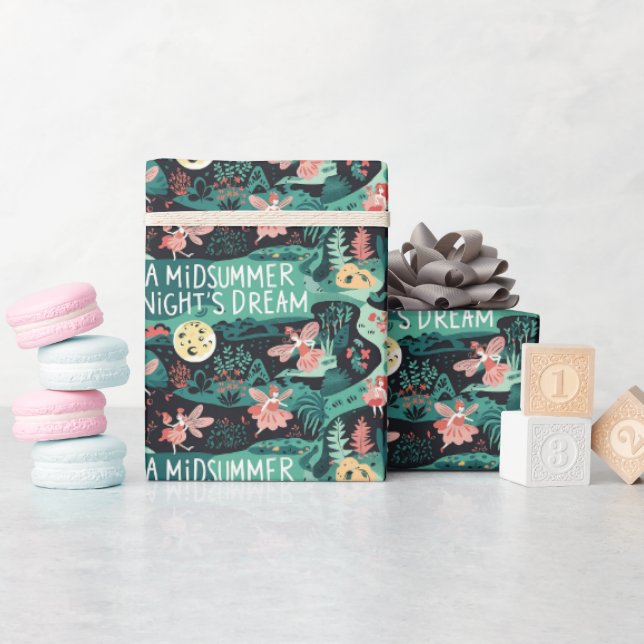 Fun Fairy Pattern Whimsical  Wrapping Paper (Baby Shower)