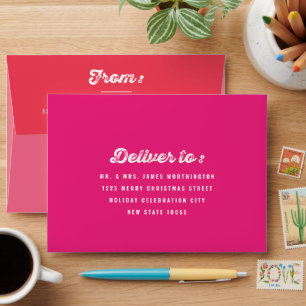 Fun Falalalala Bold Script On Red Modern Holiday Envelope