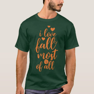 Fun Fall Love best Season Autumn Leaves Colours Pu T-Shirt