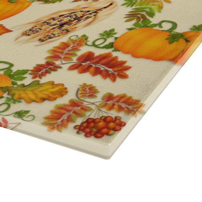 Fun Fall pattern glass cutting board (Corner)