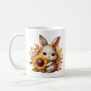 Fun Fall Seasonal bunny monogram Coffee  Mug