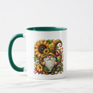 Fun Fall Seasonal gnome add monogram Thanksgiving Mug