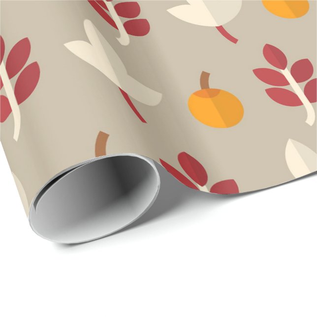 Fun Fall Seasonal pattern leaf party wrap Wrapping Paper (Roll Corner)