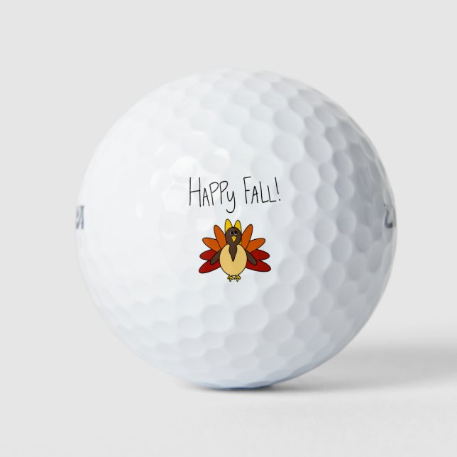 Fun Fall Turkey Golf Balls (Front)