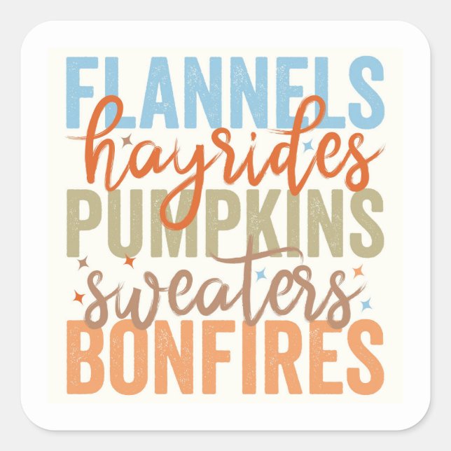 Fun Fall Vibes Square Sticker (Front)