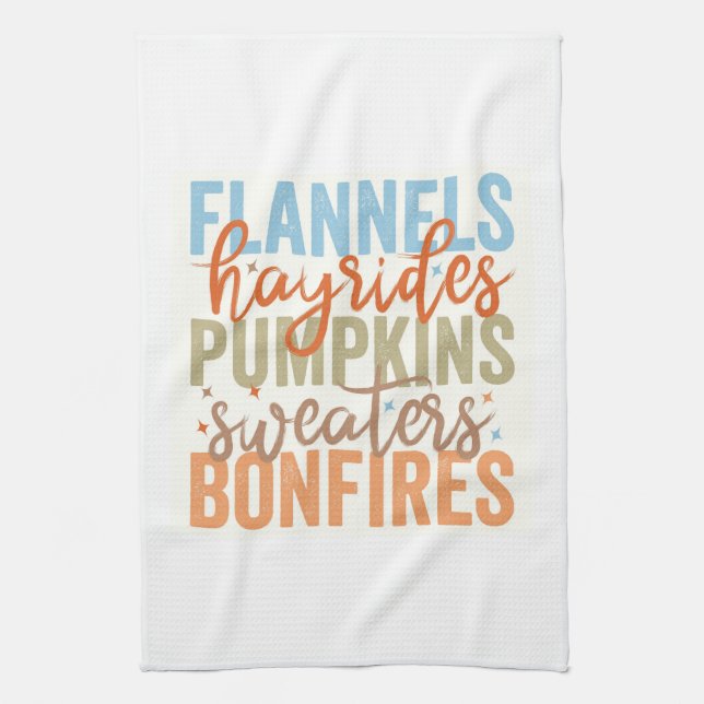Fun Fall Vibes Tea Towel (Vertical)