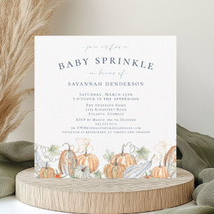 Fun Fall Watercolor Pumpkins Baby Sprinkle Invitation